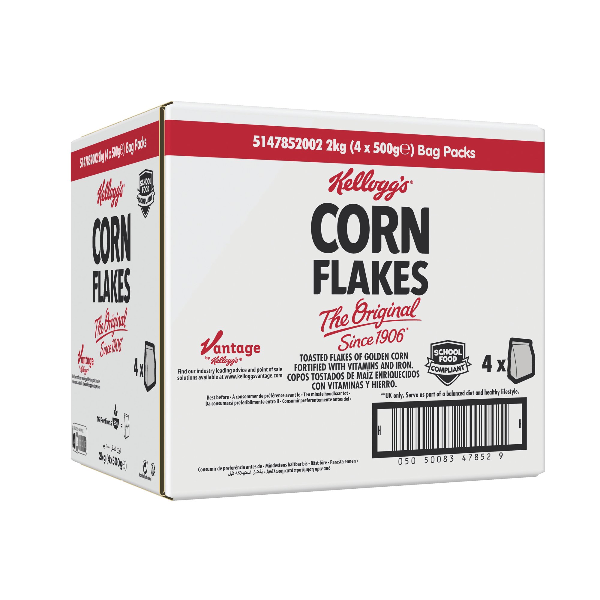 KELLOGGS CORNFLAKES BAG 500G PK4