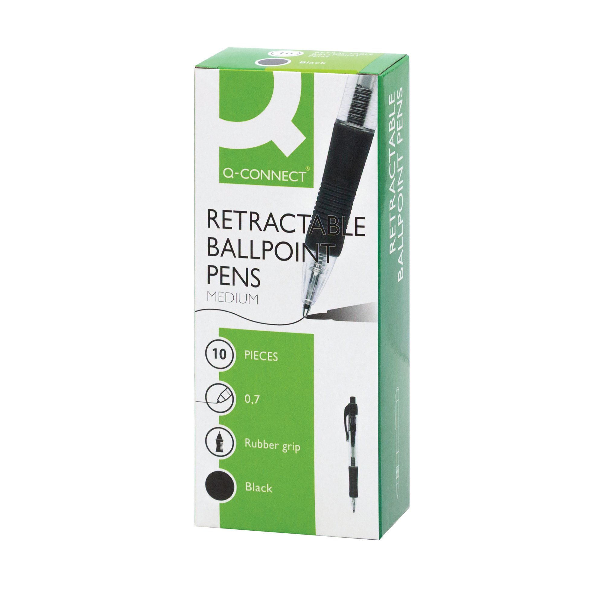 Q-CONNECT RETRACTABLE BPOINT PEN BLK