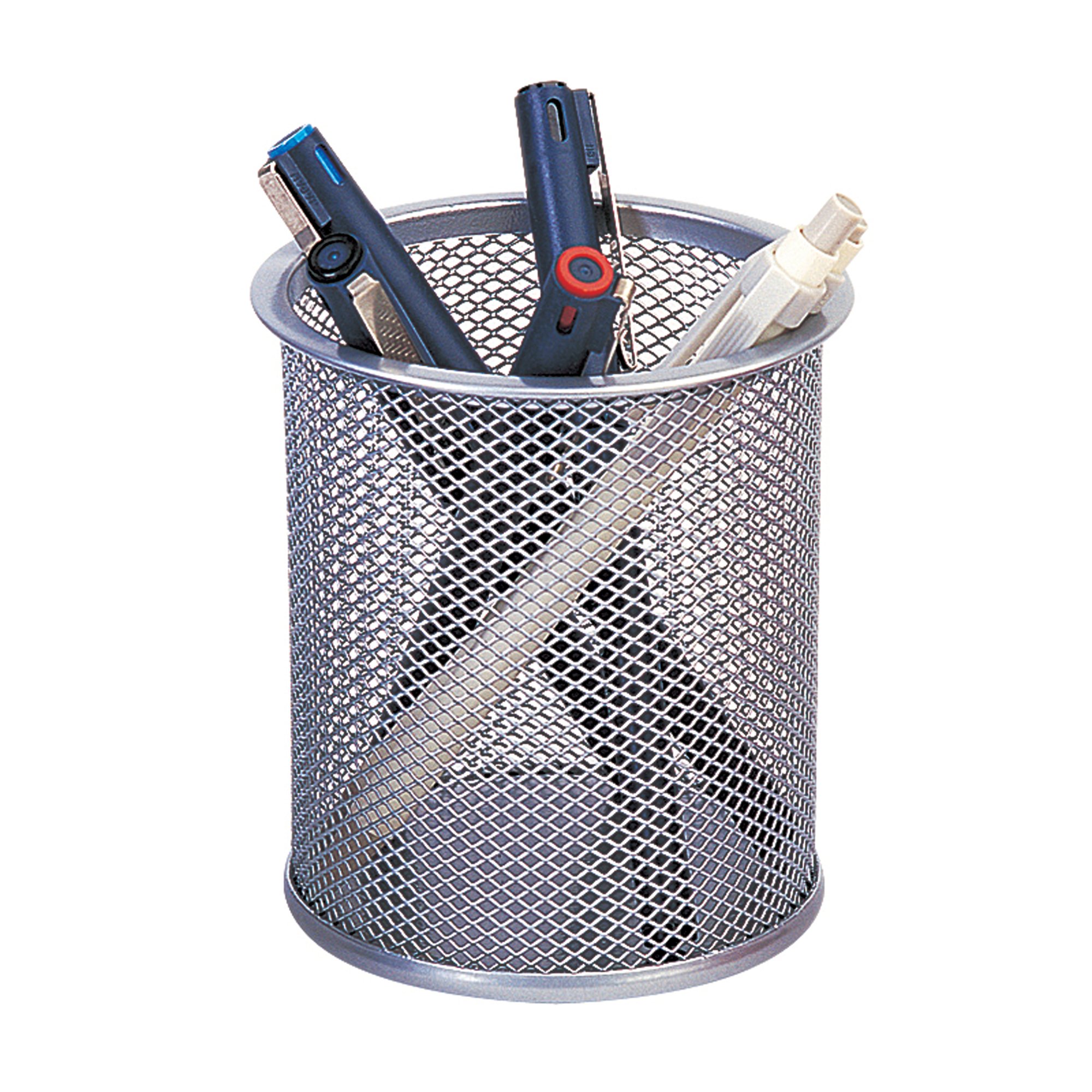 Q-CONNECT MESH PEN POT SILVER