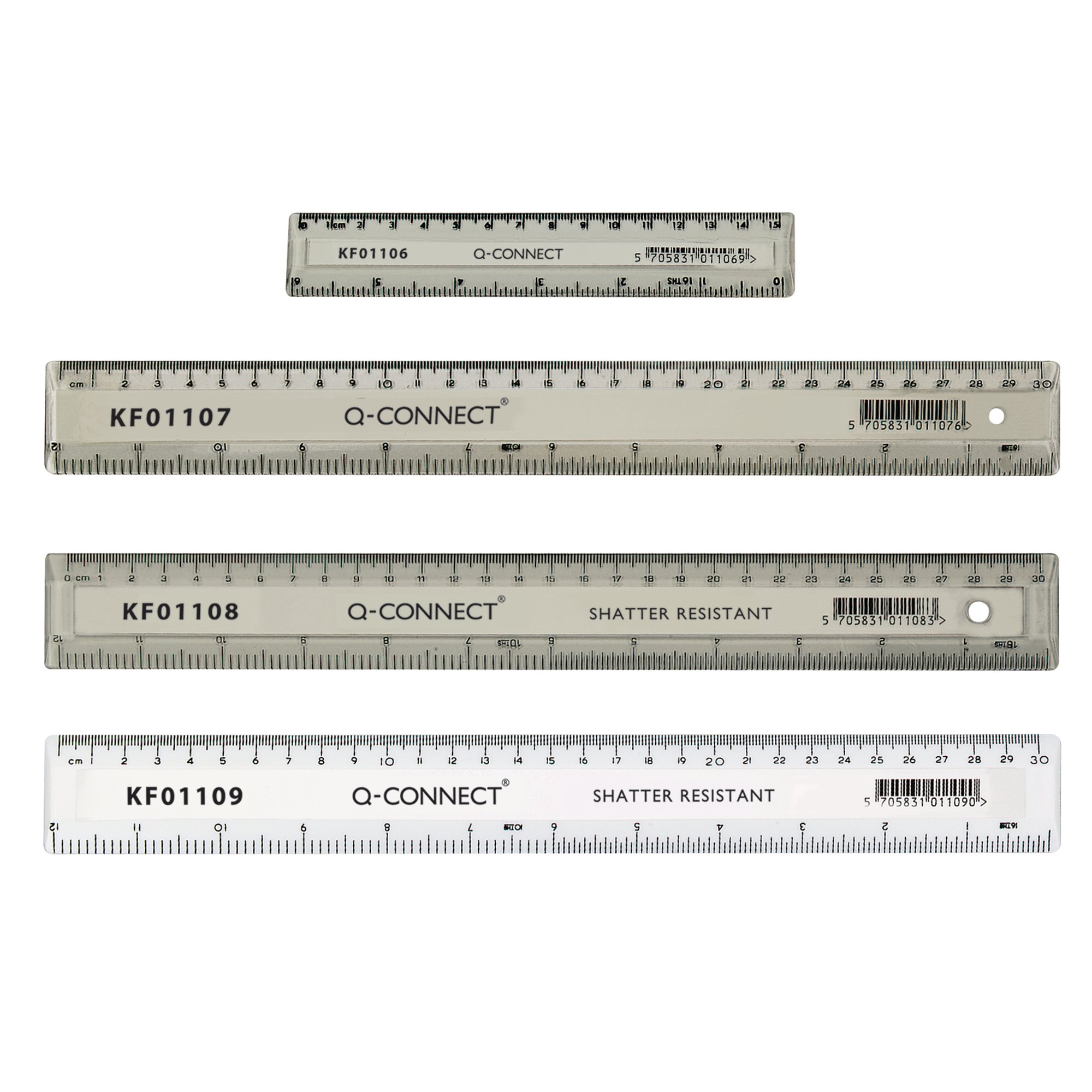 Q-CONNECT METR/IMP RULER CLEAR 150MM