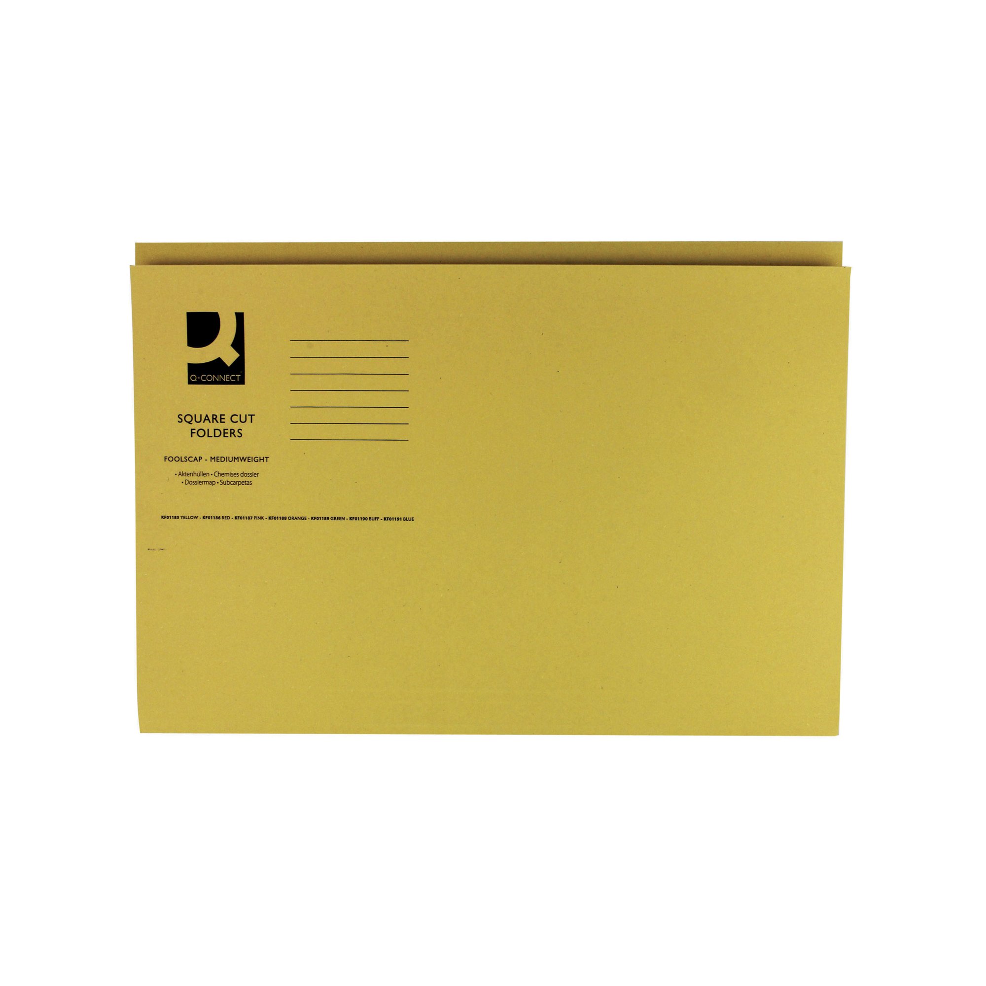 Q-CONNECT SQ CUT FOLDER FC YLW PK100