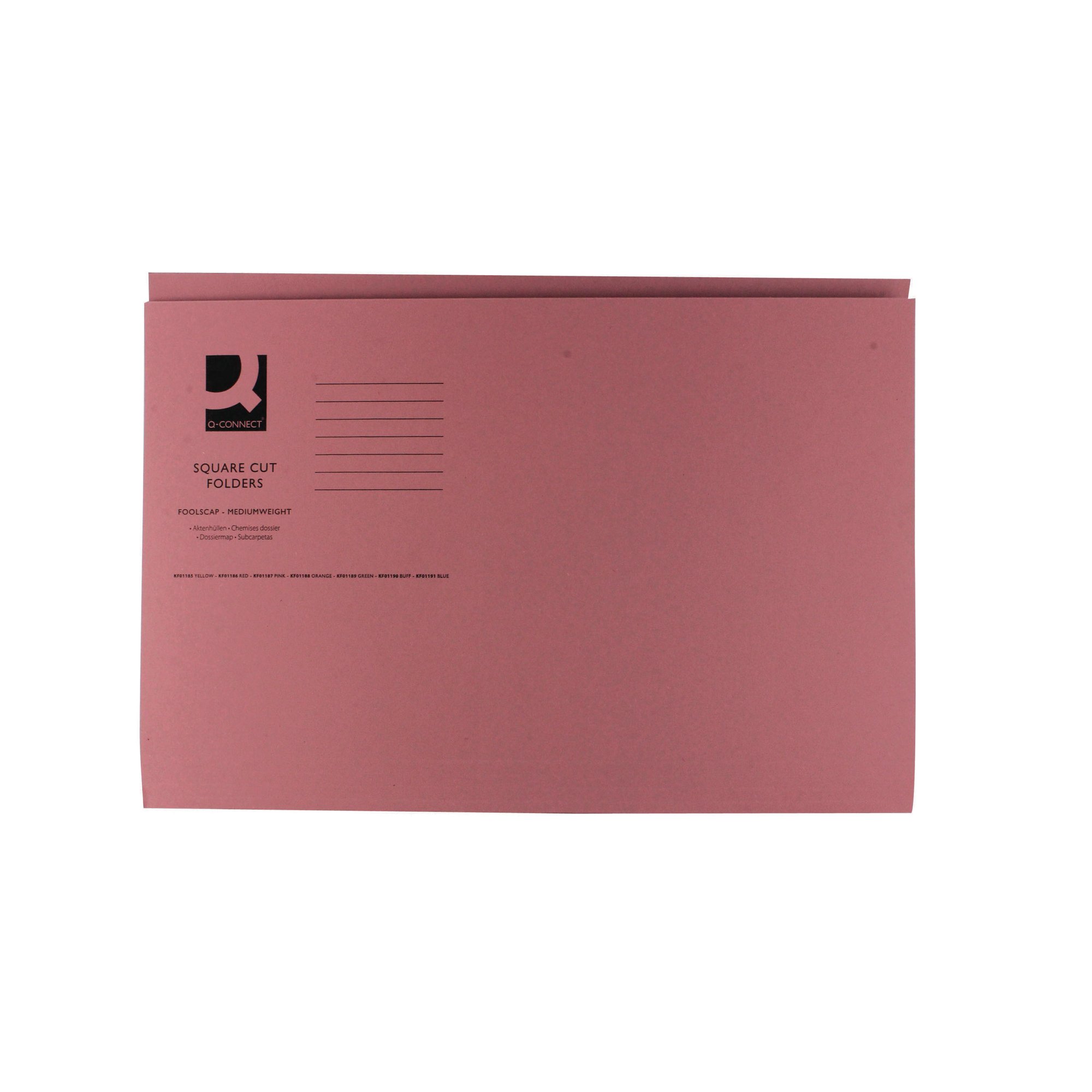 Q-CONNECT SQ CUT FLDR FC PINK PK100