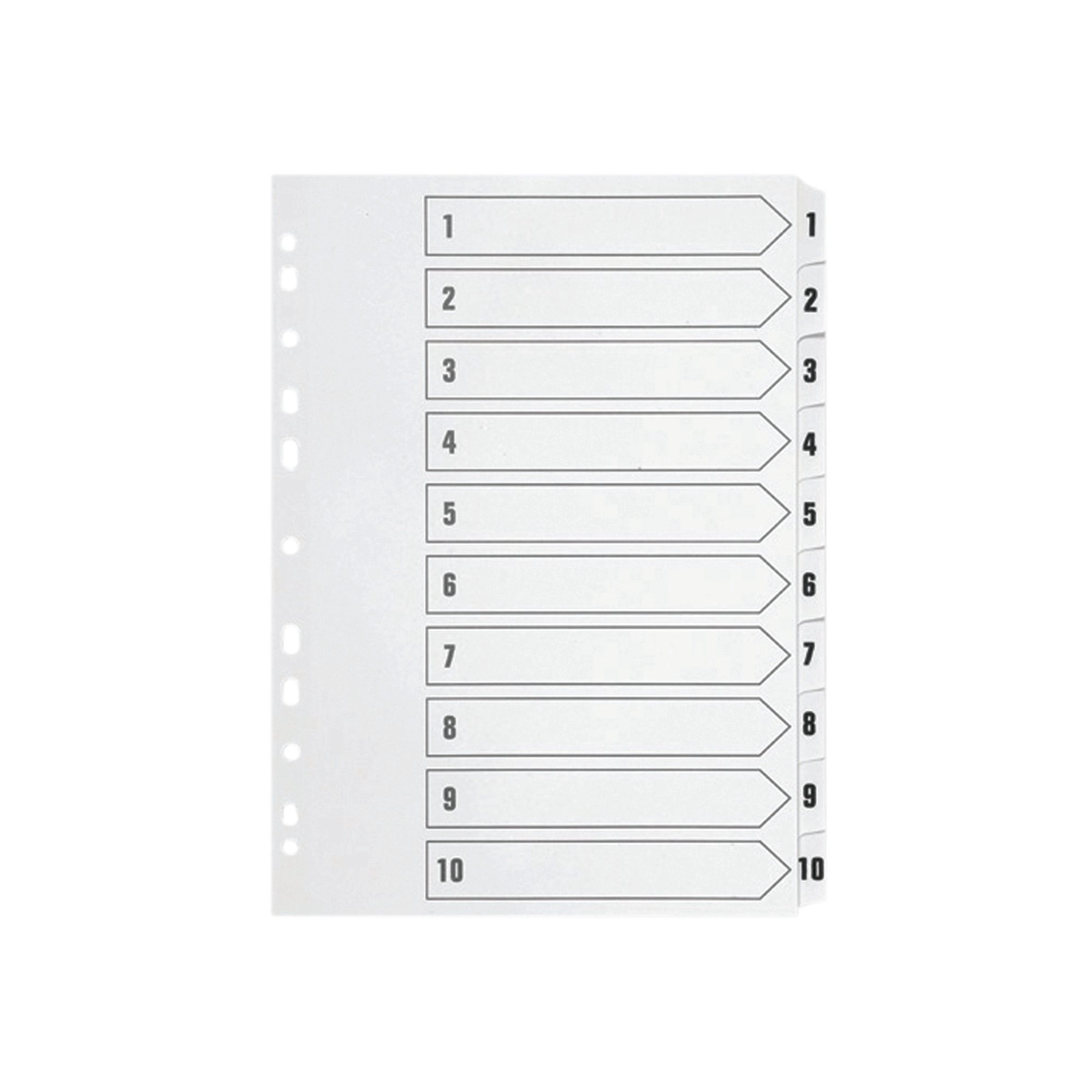 Q CONNECT INDEX 1-10 POLYPROP WHITE