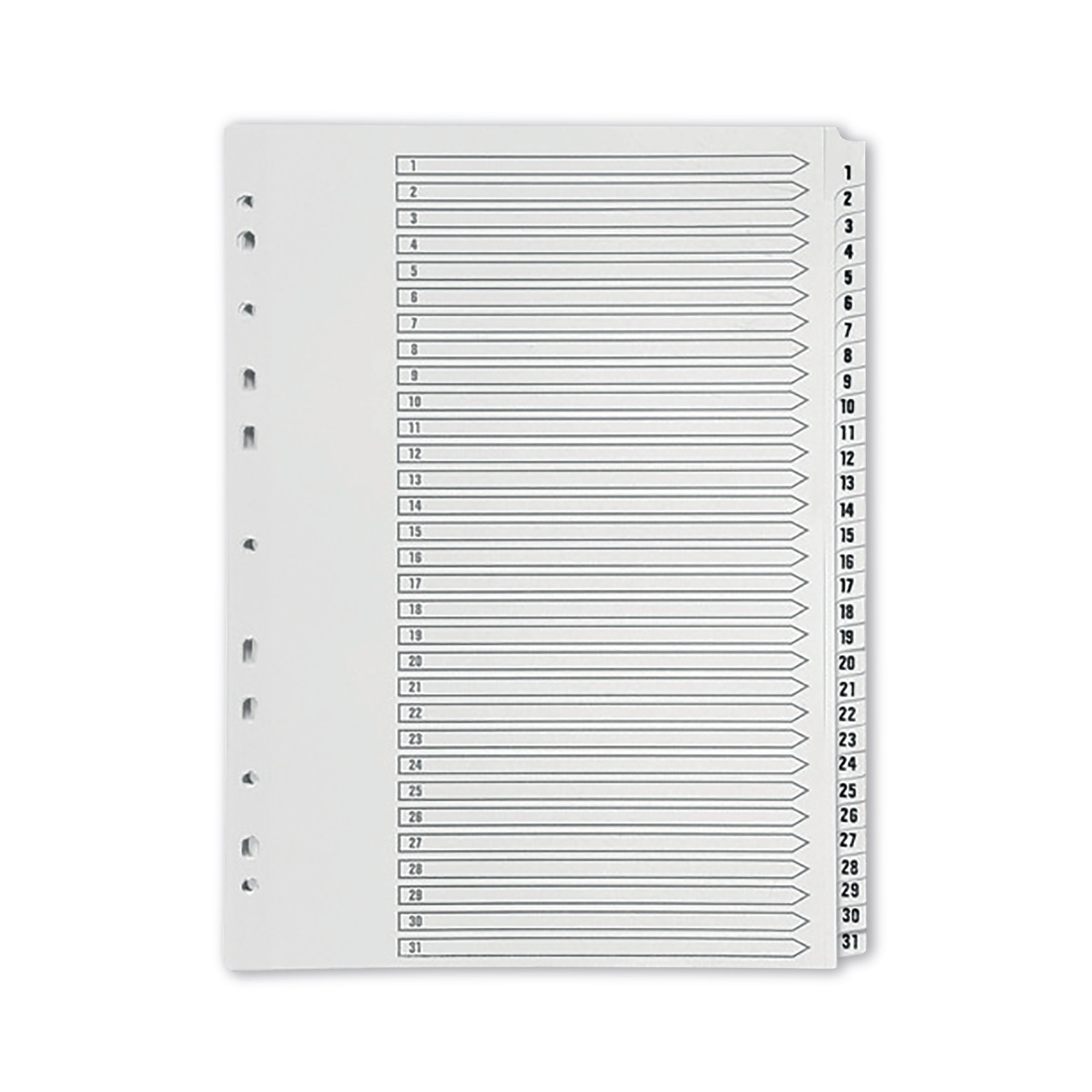 Q CONNECT INDEX 1-31 POLYPROP WHITE