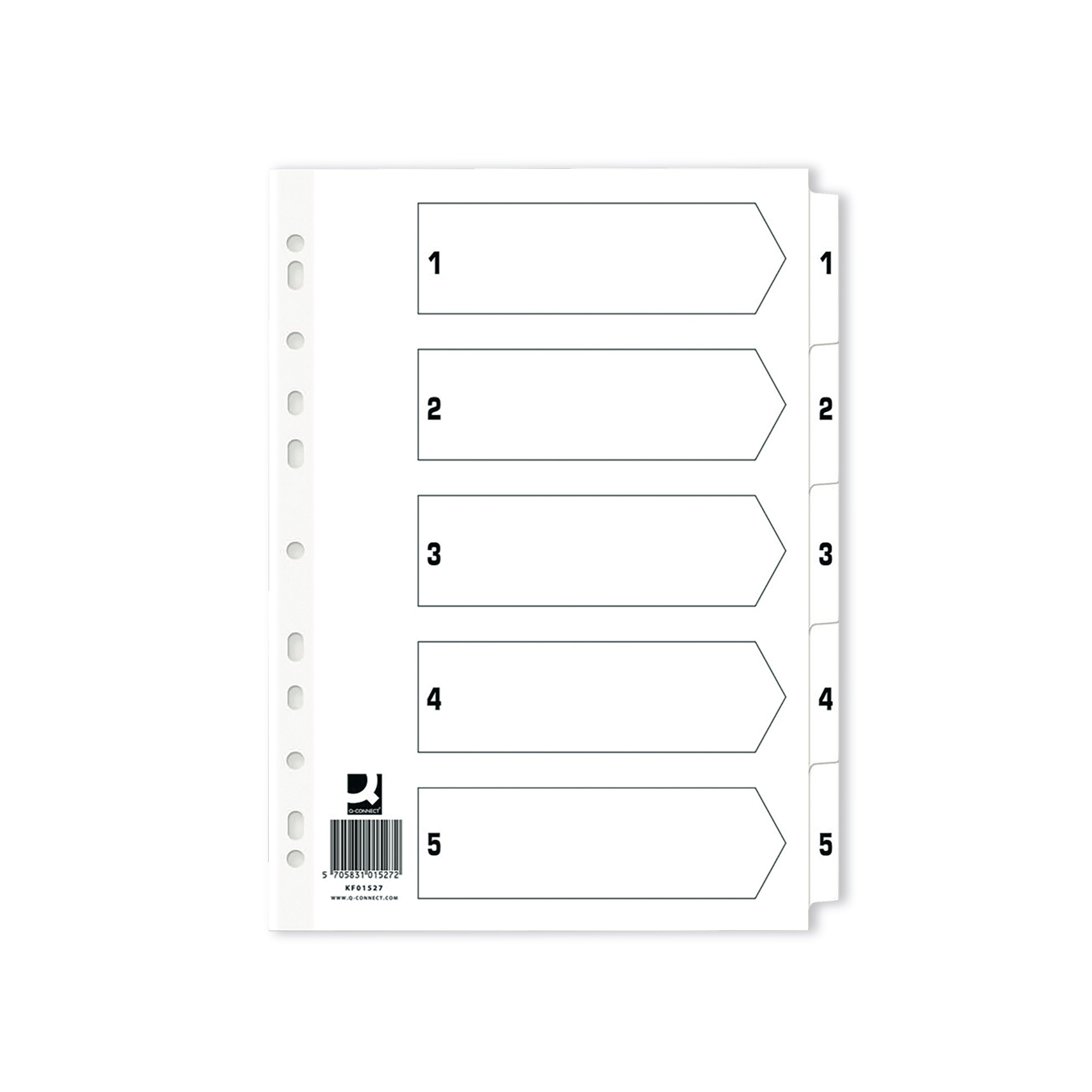 Q-CONNECT INDEX 1-5 BOARD WHT PK50