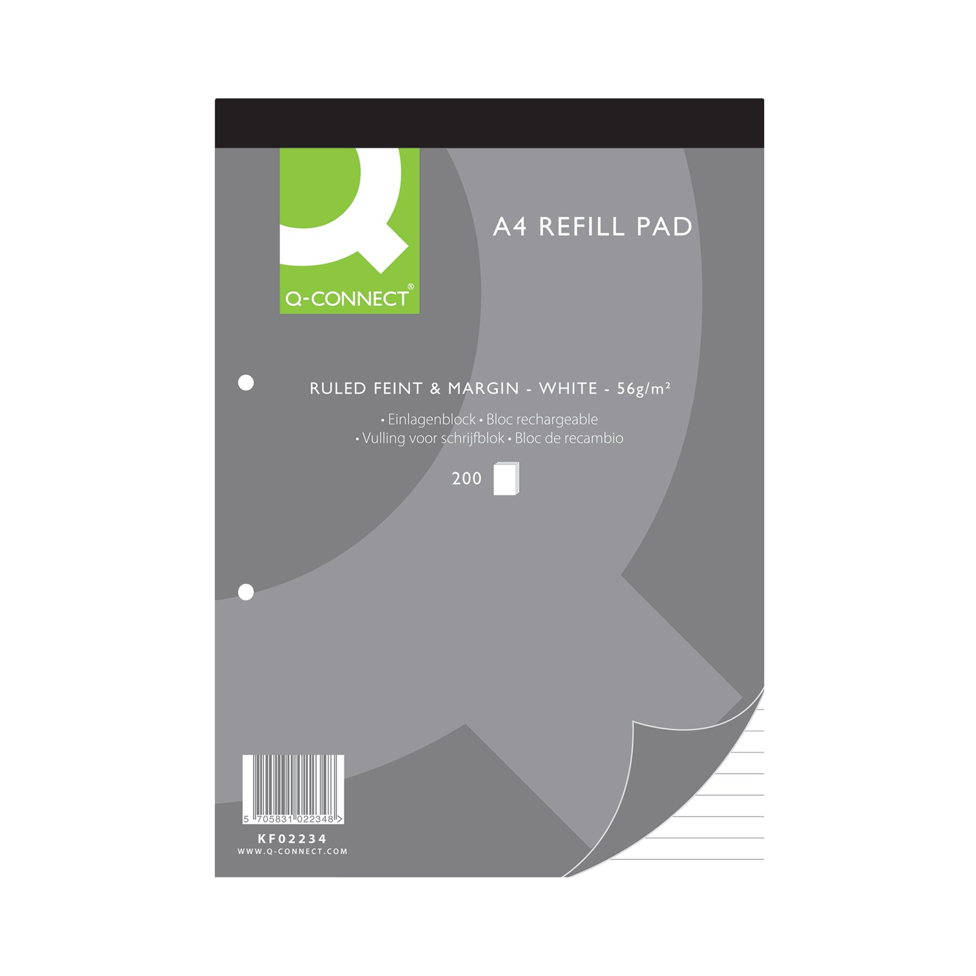 Q-CONNECT RULED REFILL PAD 400PG PK5