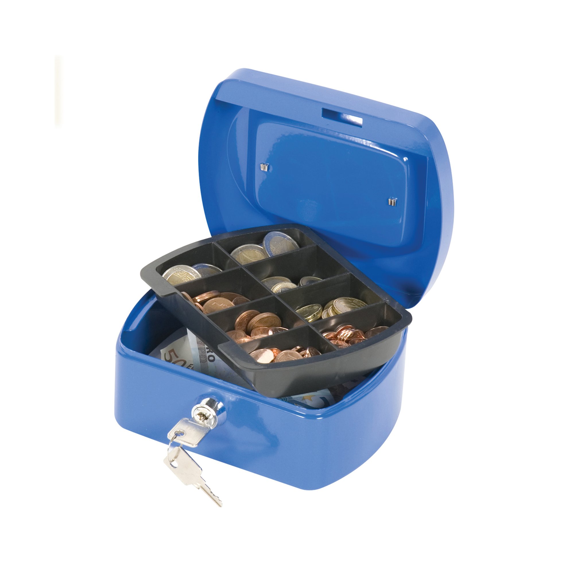 Q-CONNECT BLUE 6 INCH CASH BOX