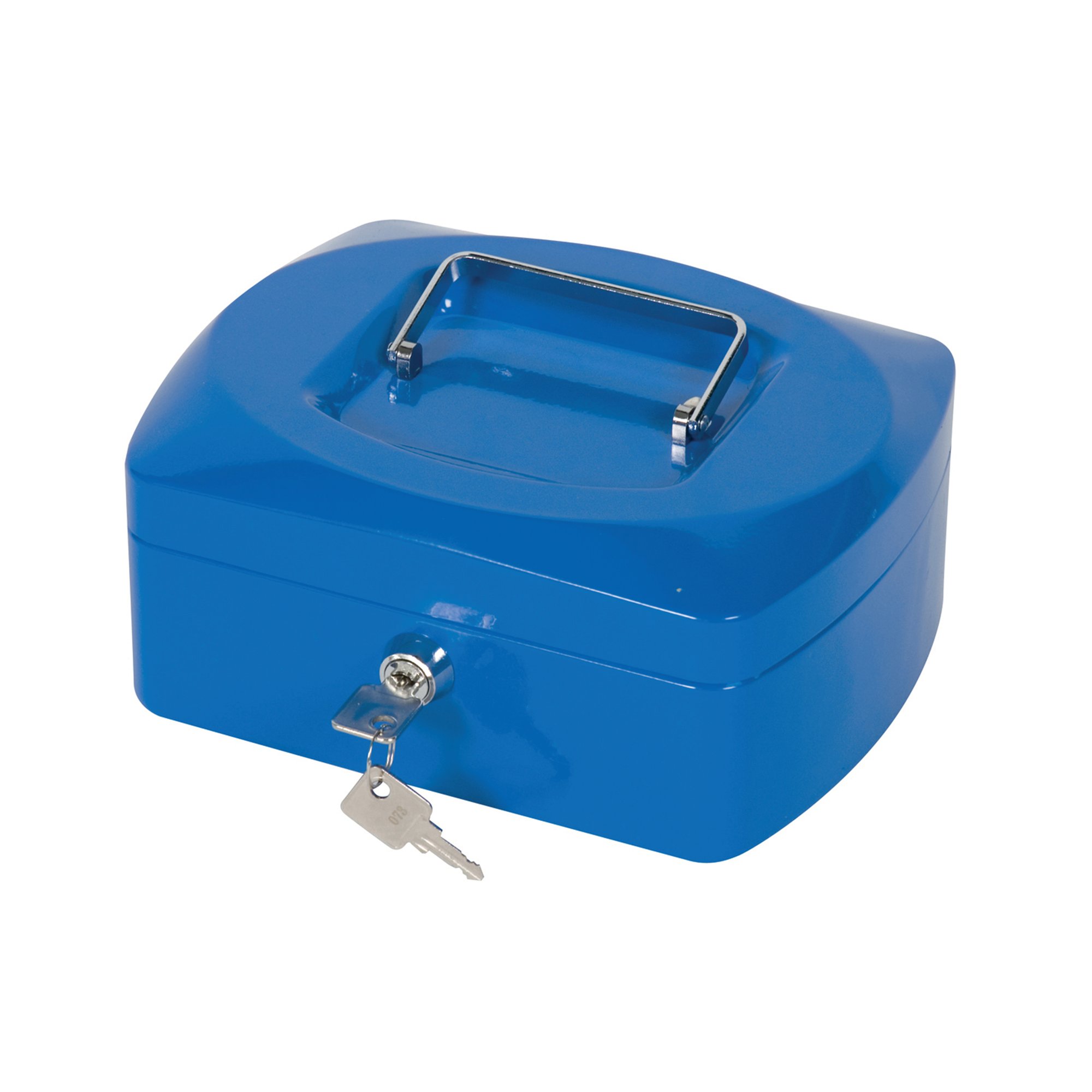 Q-CONNECT BLUE 8 INCH CASH BOX