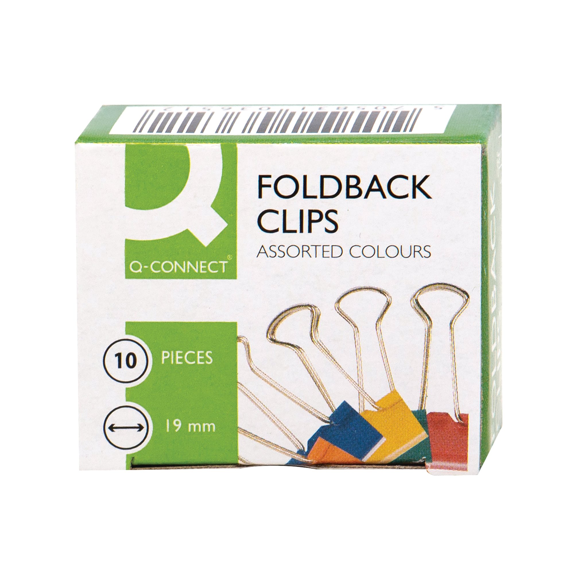 Q-CONNECT FOLDBACK CLIP 19MM ASSRTD