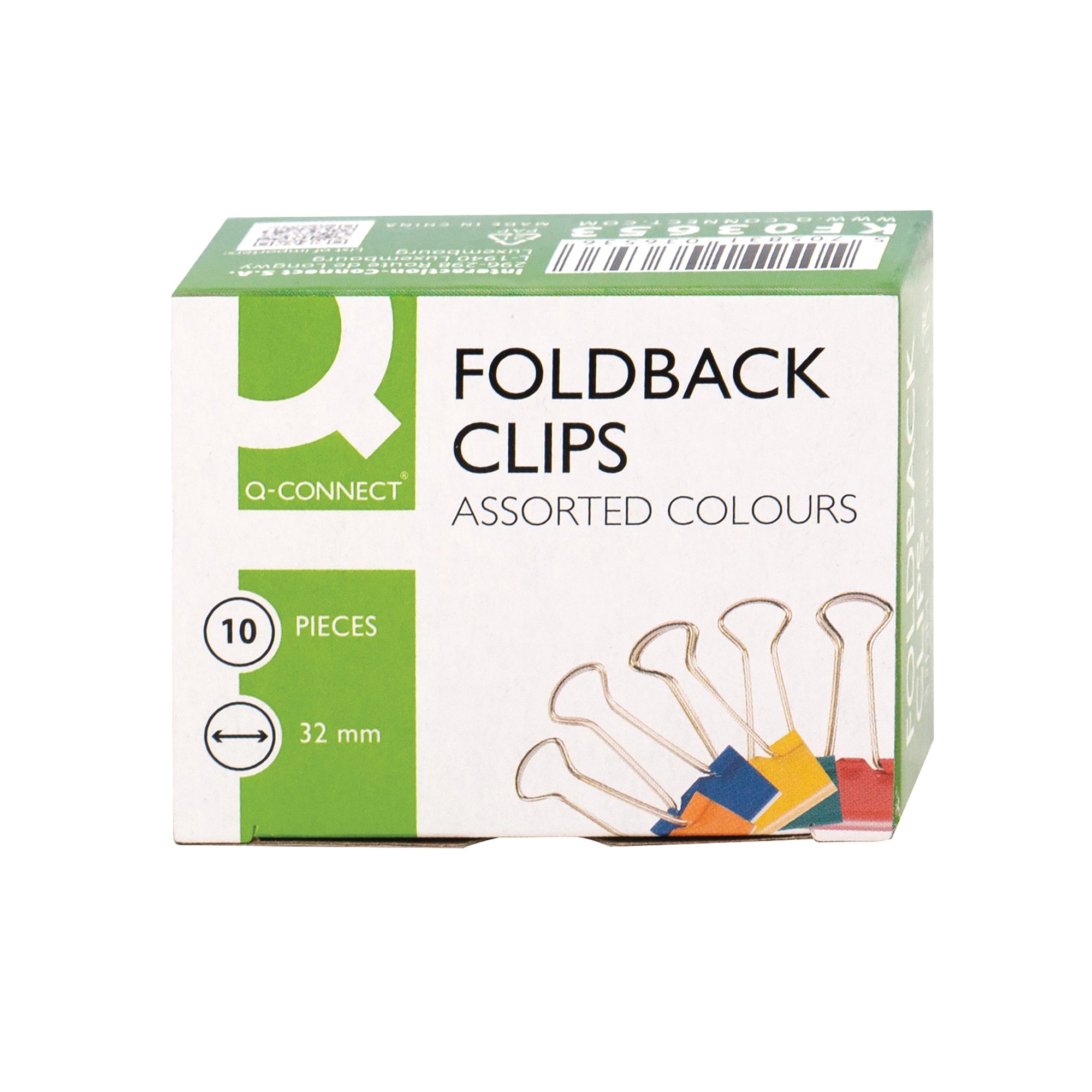 Q-CONNECT FOLBACK CLIP ASSRTD PK10