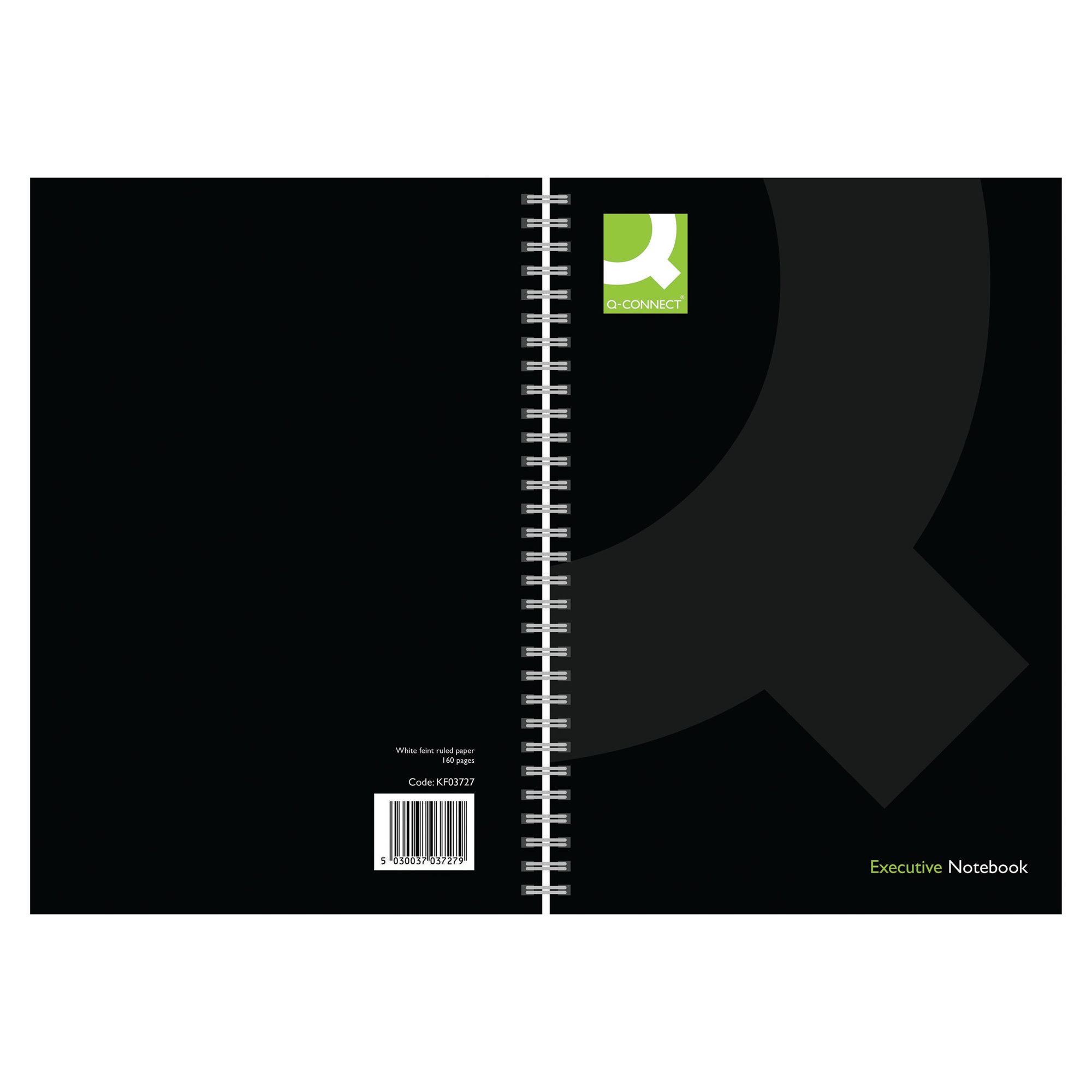 QCONNECT WIREBOUND A4 HBACK BLK PK3