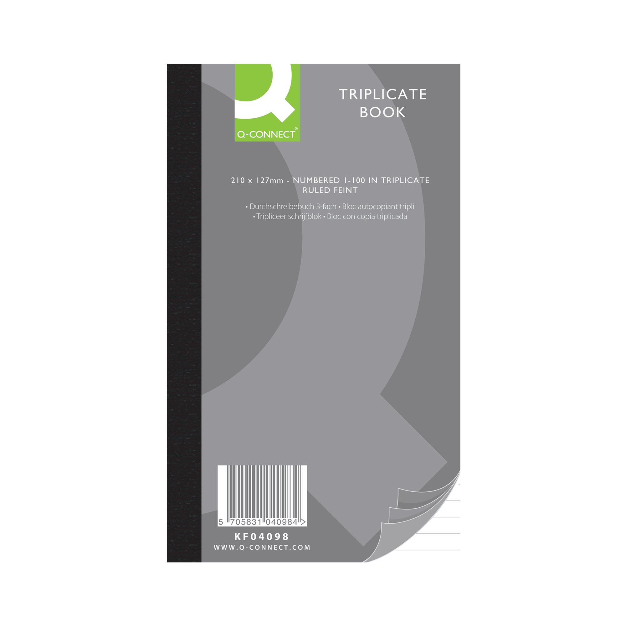 Q-CONNECT TRIPLICATE BOOK 210X127MM