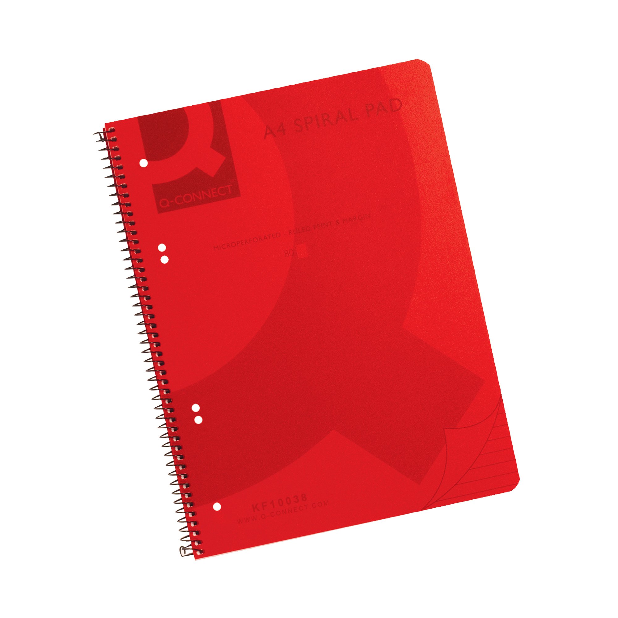 Q-CONNECT PP SPIRAL PAD A4 RED PK5