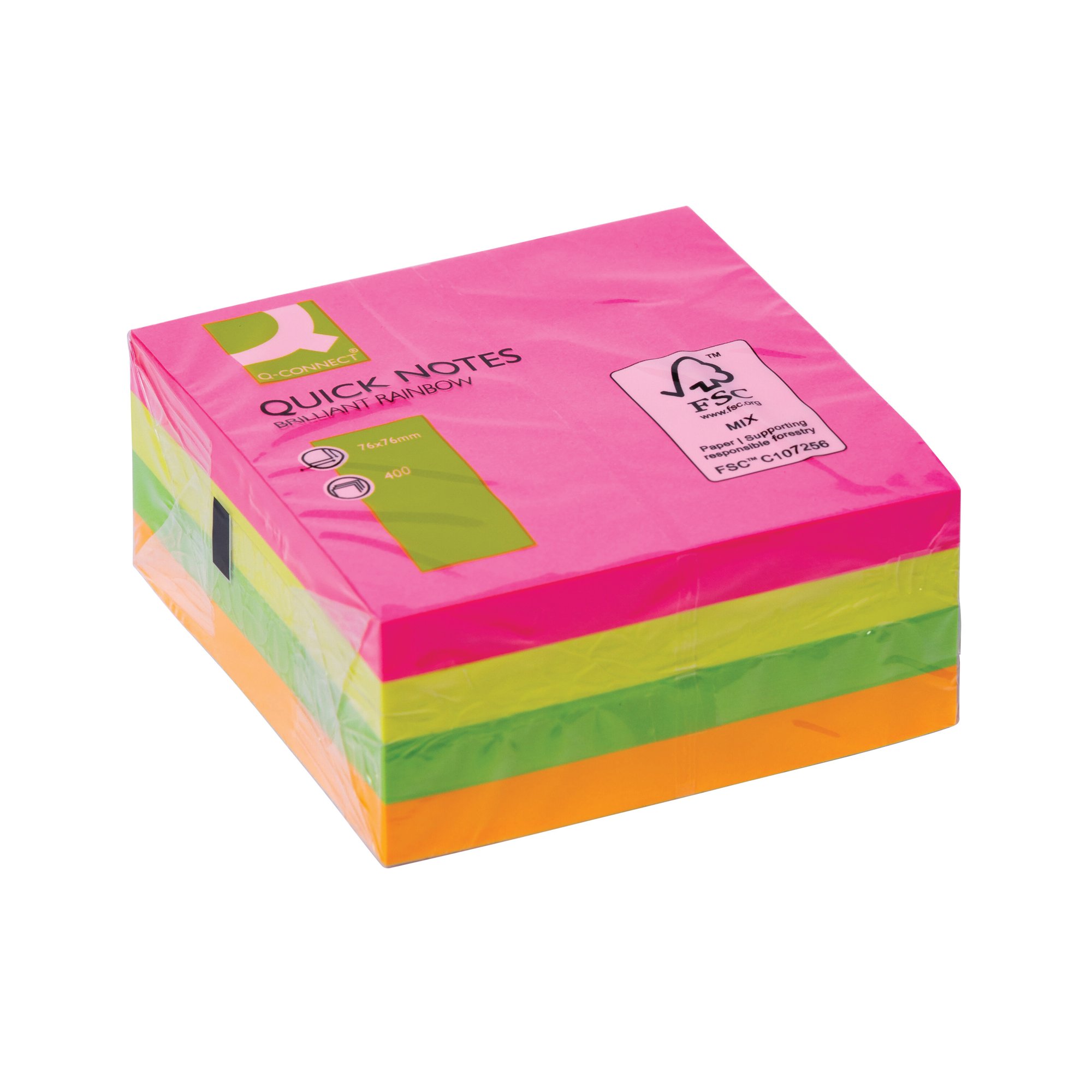 Q-CONNECT QUICK NOTE CUBE 76X76 NEON