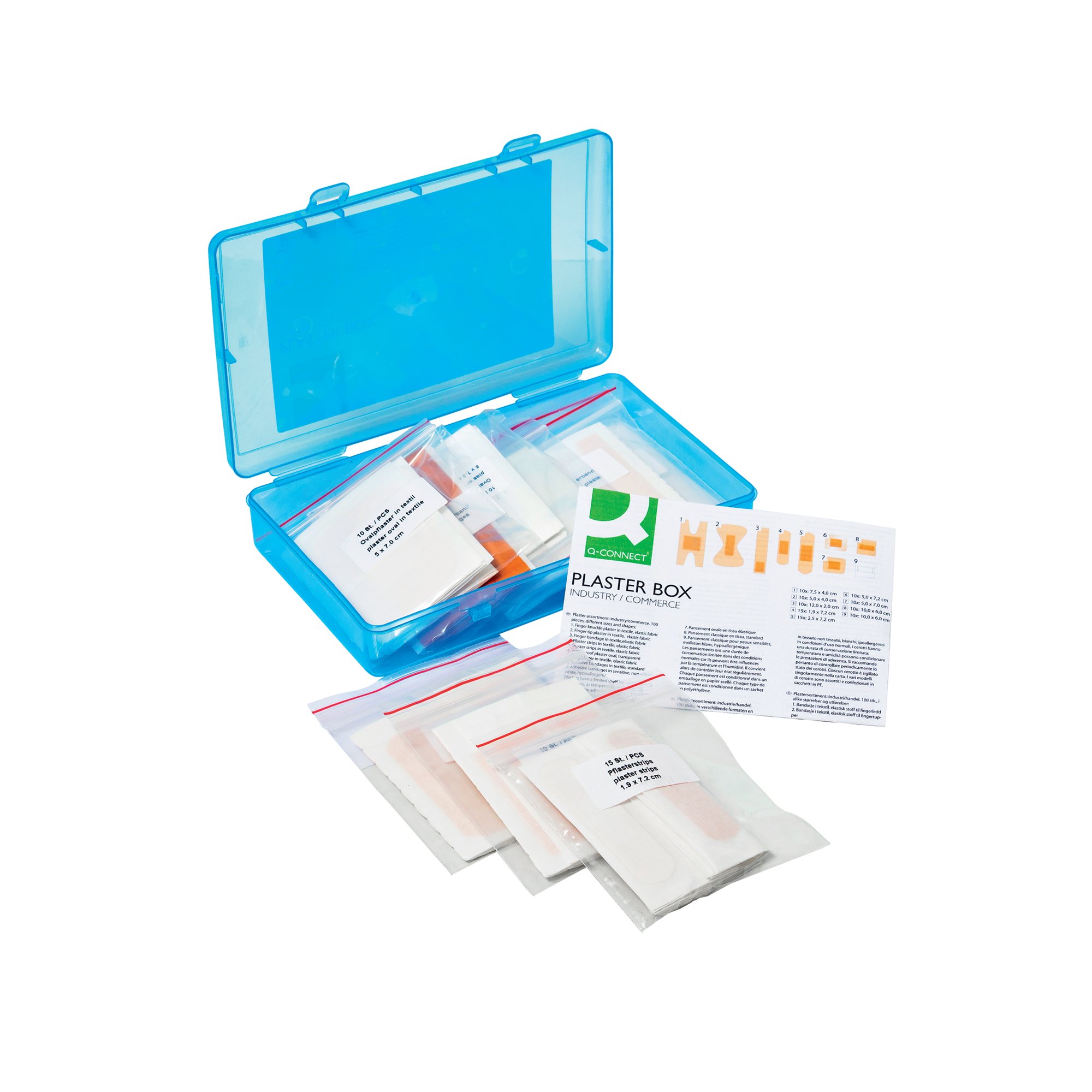 Q-CONNECT PLASTER BOX AST SIZE PK100