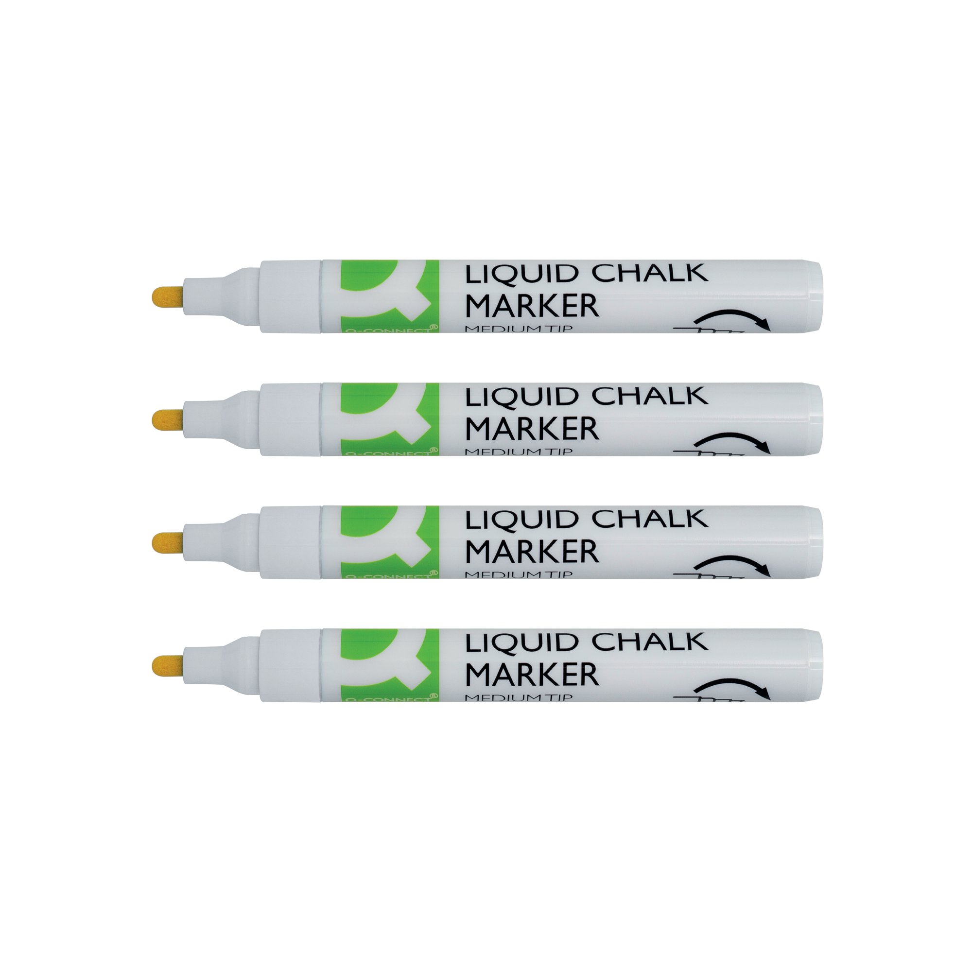 Q-CONNECT CHALK MARKERS MED WHT PK4
