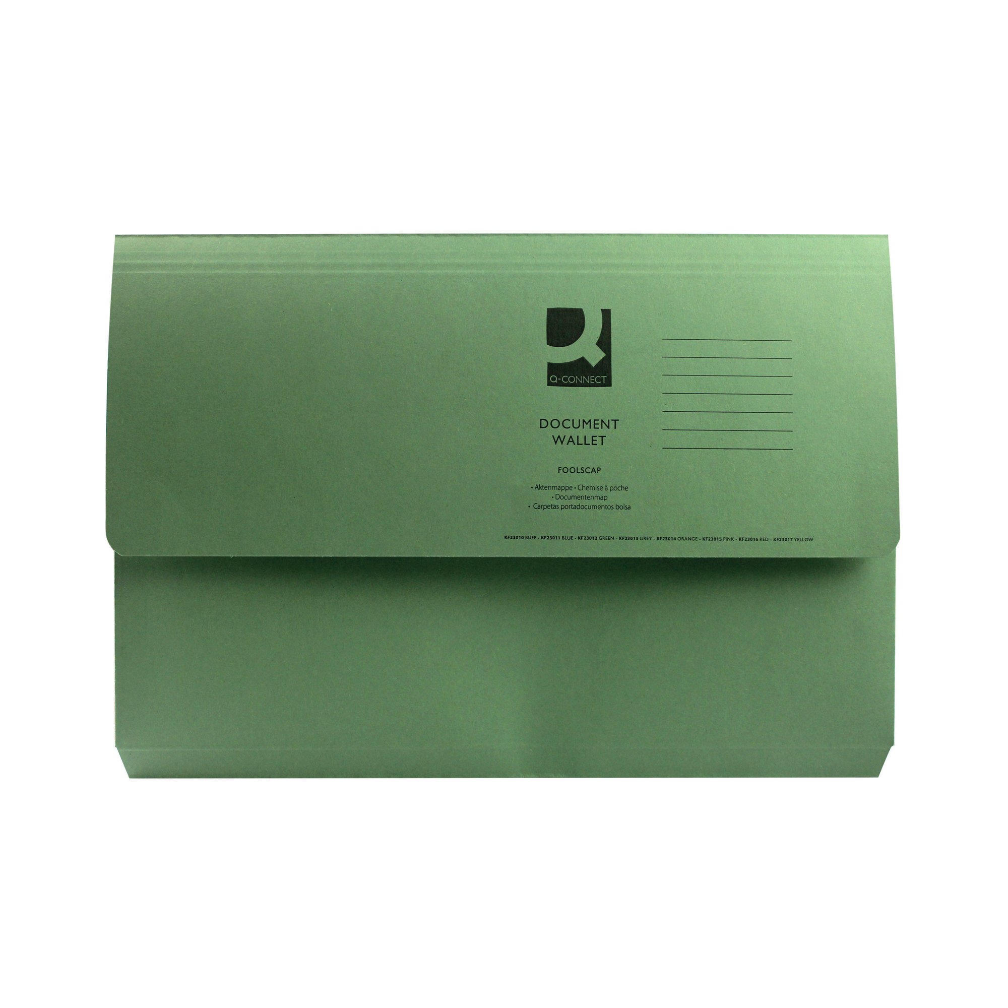 Q-CONNECT DOC WALLET FC GRN PK50