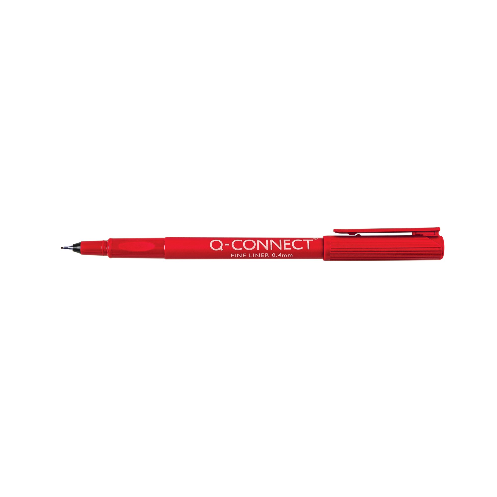 Q-CONNECT FINELNR PEN 0.4MM RED PK10