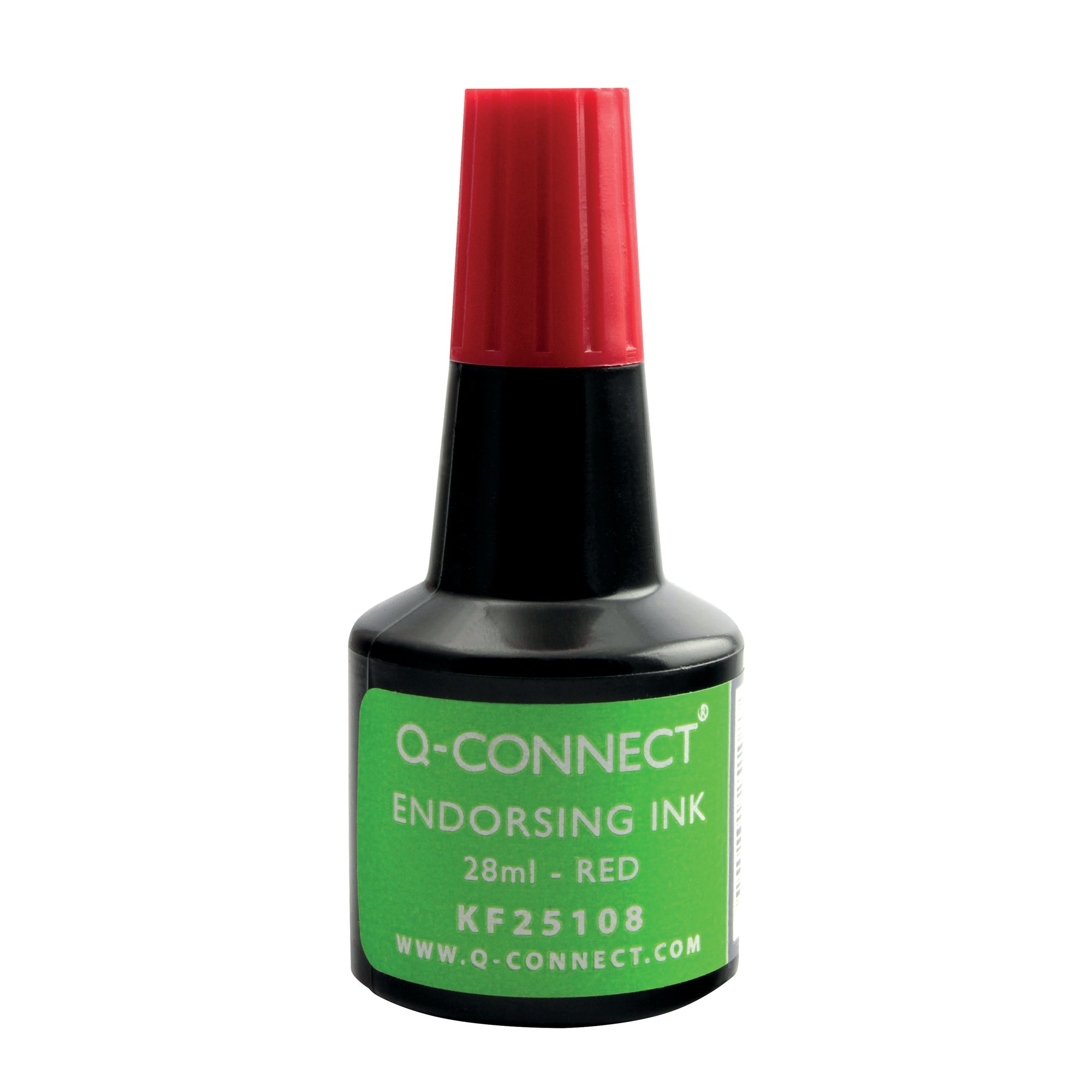 Q-CONNECT ENDORSE INK 28ML RED PK10