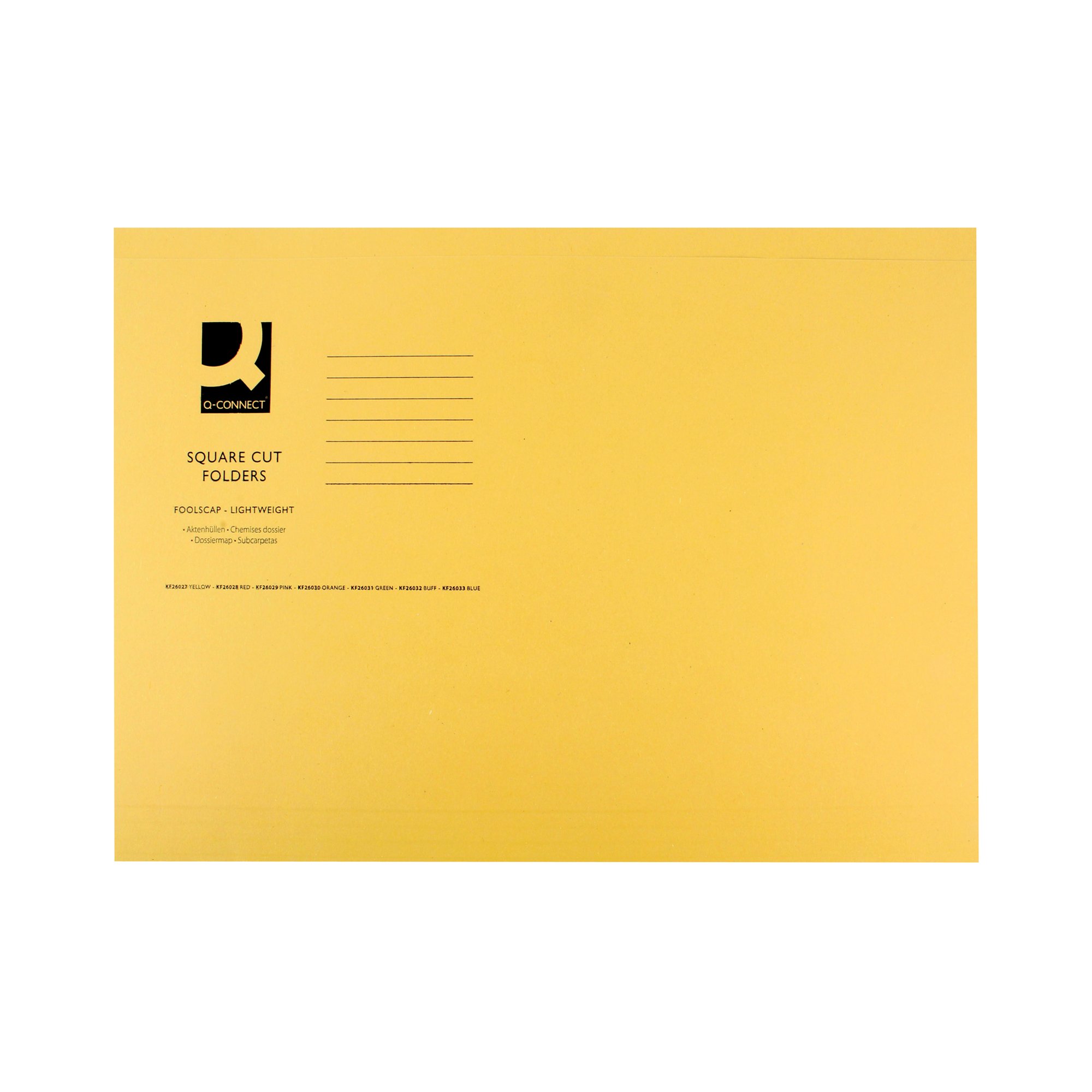 Q-CONNECT SQ CUT FOLDER FS YELLOW