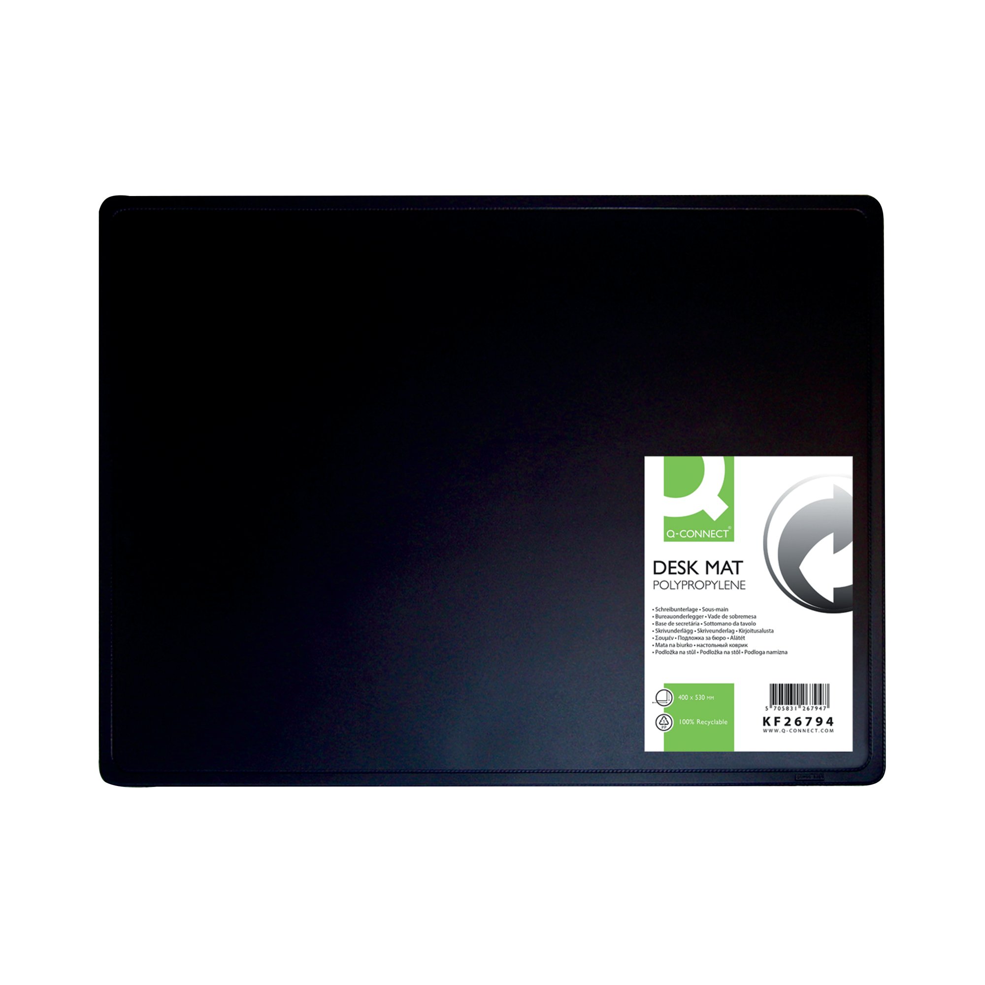 Q-CONNECT PP DESK MAT N/SLIP BLACK