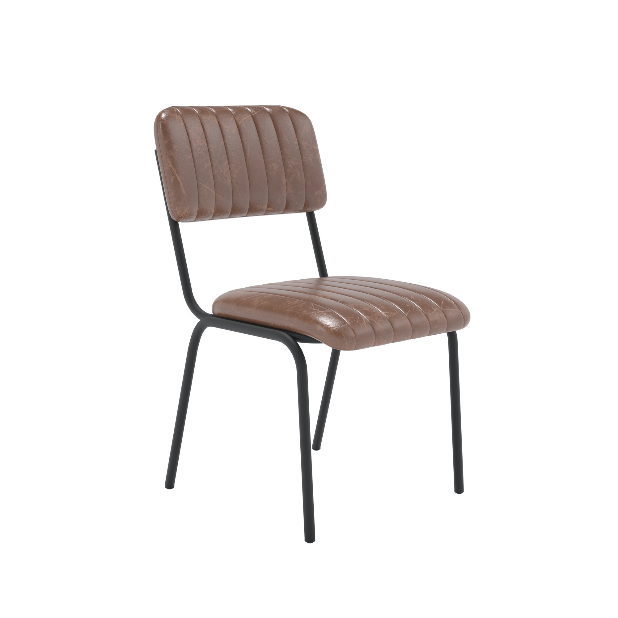 TOVI SIDE CHAIR BROWN WITH BLK FRAME