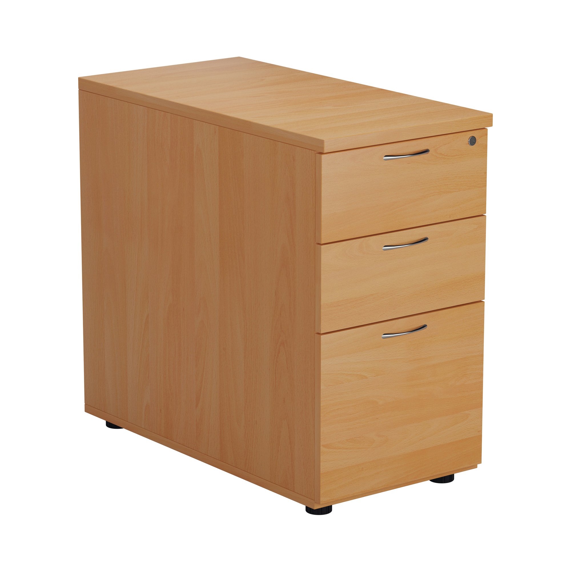 JEMINI 3DRW DESK HIGH PEDESTAL BEECH