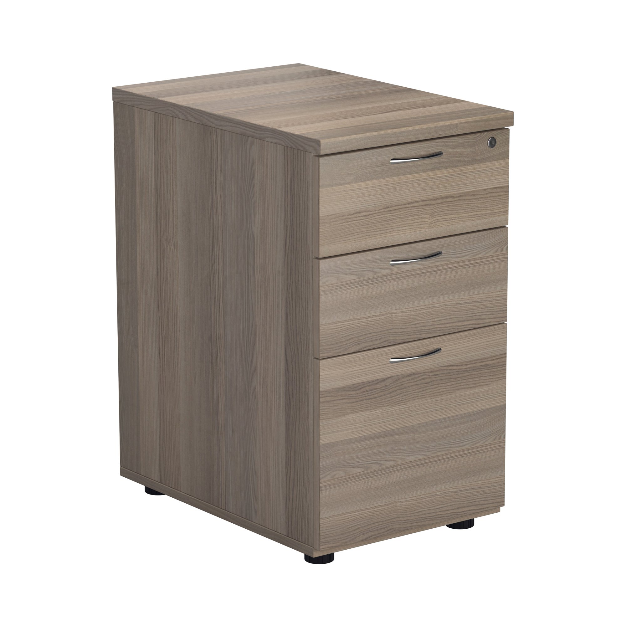 JEMINI 3 DRW DESK HIGH GREY OAK