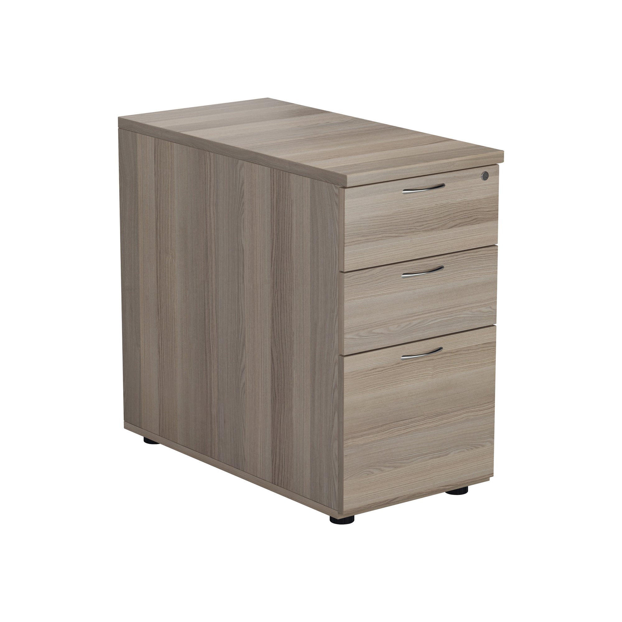 JEMINI 3 DRW DESK HIGH GREY OAK
