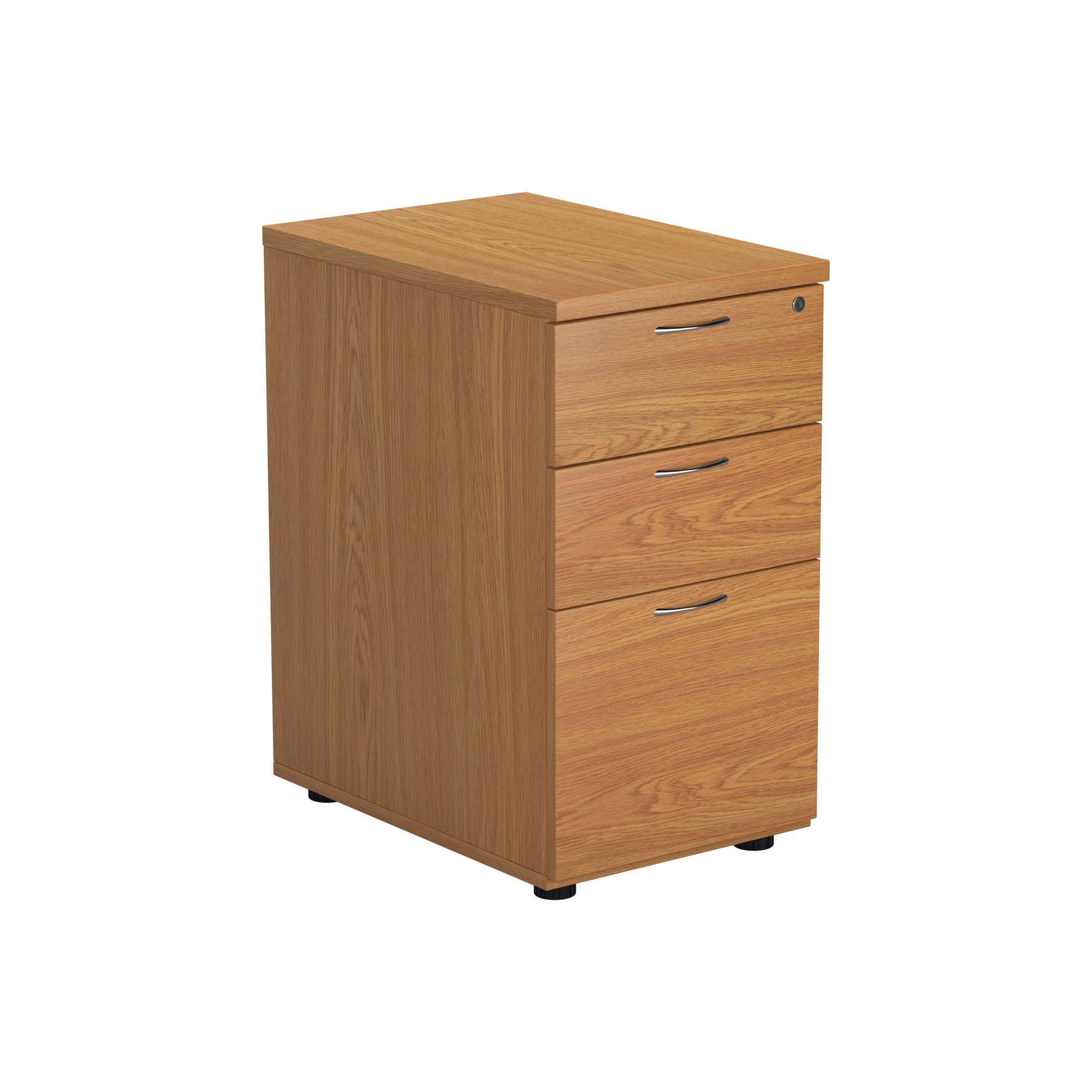 JEMINI 3DRW DESK HIGH PEDESTAL NOAK