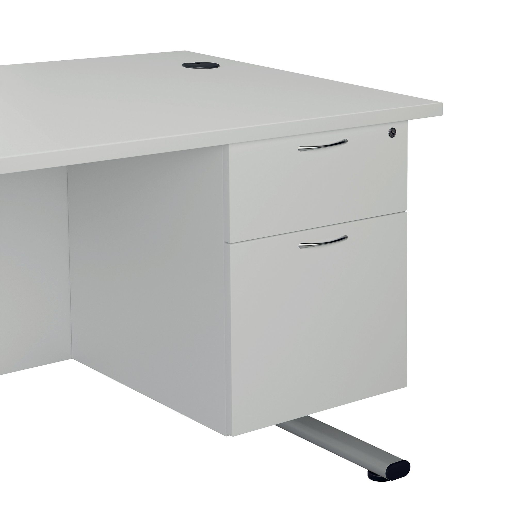 JEMINI 2 DRW FIXED PEDESTAL WHITE
