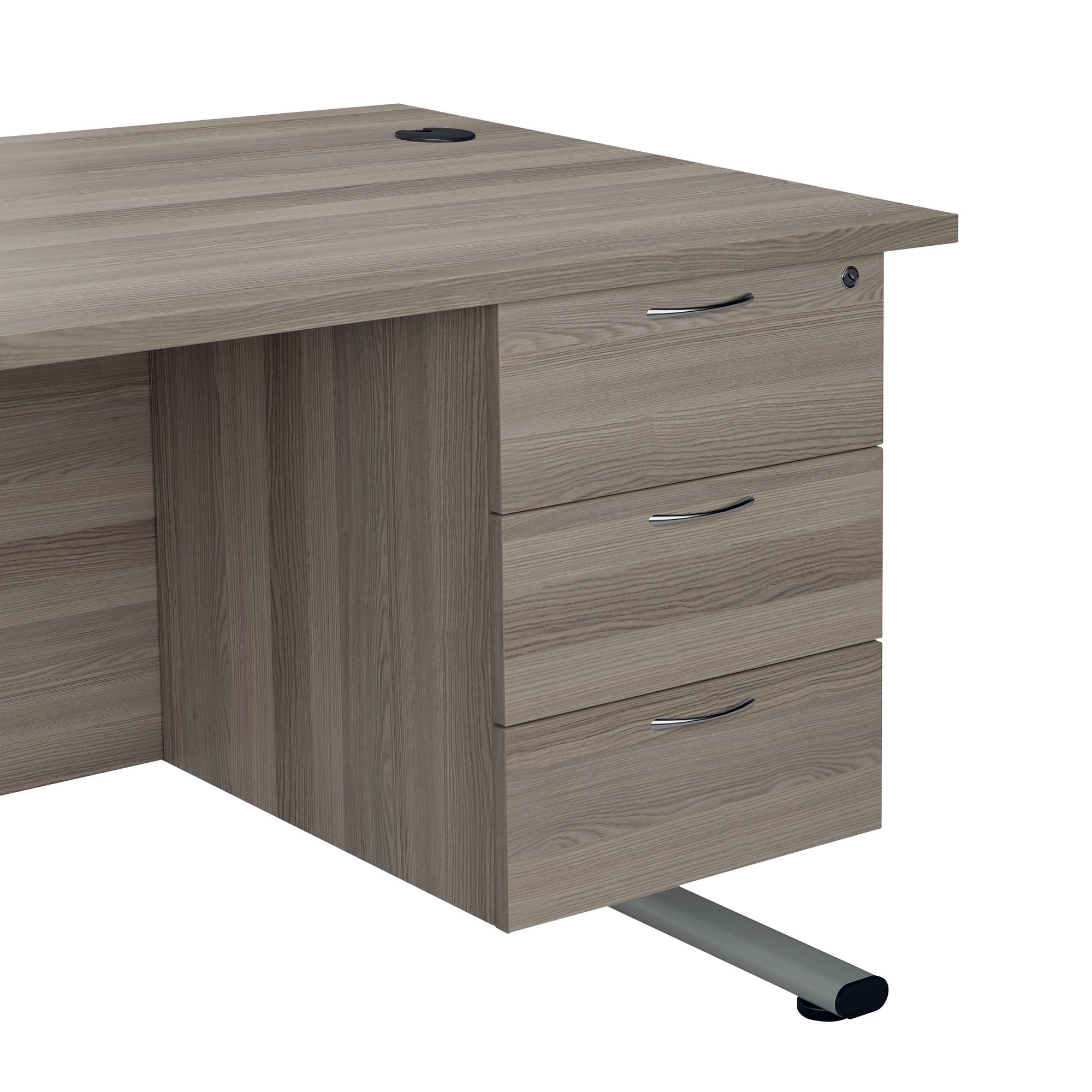 JEMINI 3 DRW FIXED PED GREY OAK