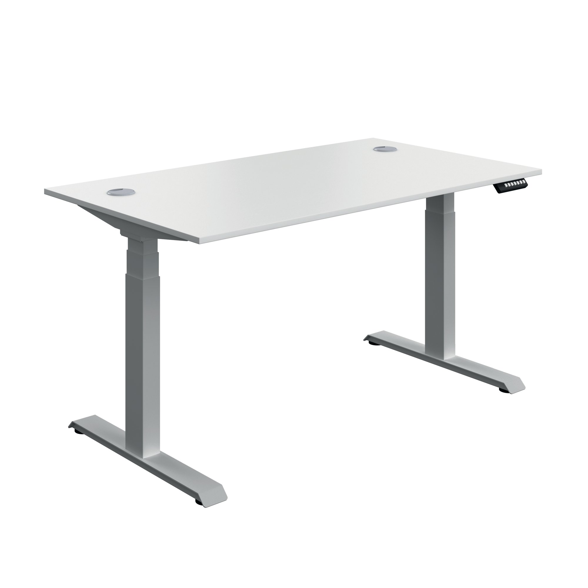 MODARA DM SIT/STAND DSK 1400 WHT/SLV