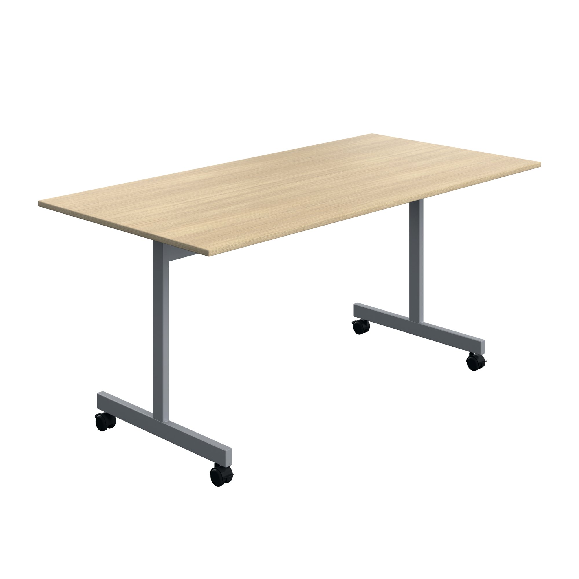 TILTING RECT TBL 1600X800 OAK/SLV