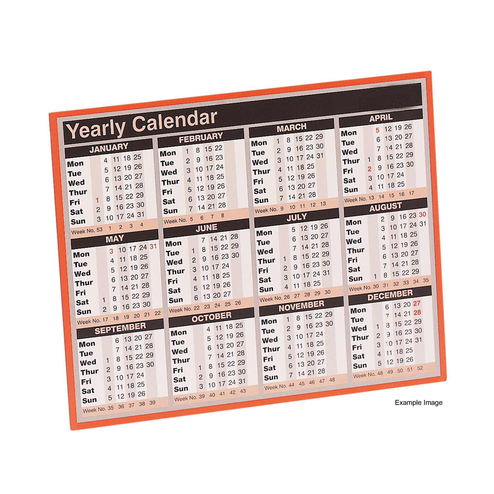 YEAR TO VIEW CALENDAR 2027