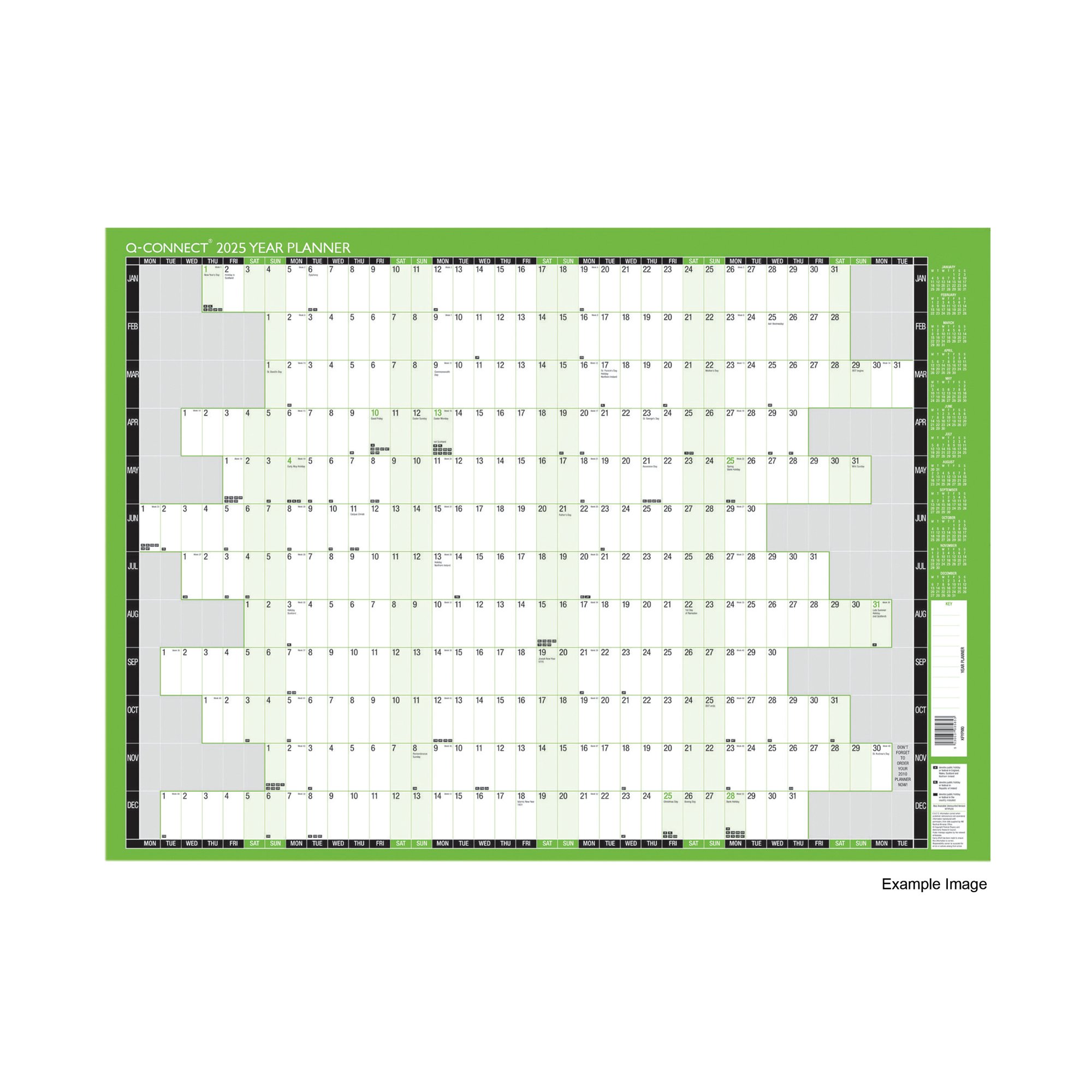 Q-CONNECT YEAR PLANNER MOUNTED 2025