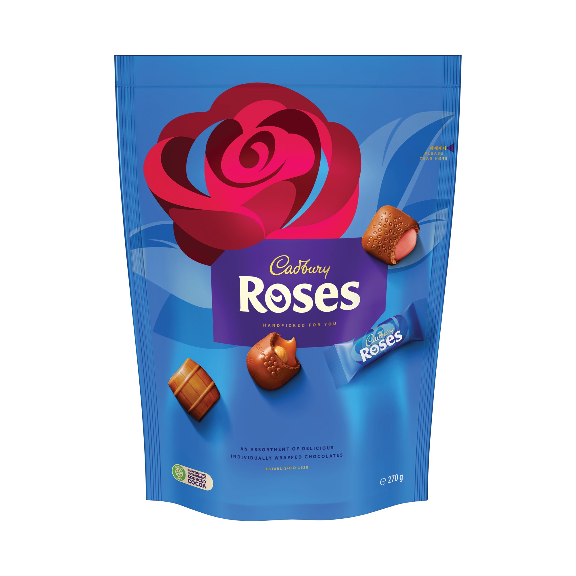 CADBURY ROSES POUCH 270 GRAMS