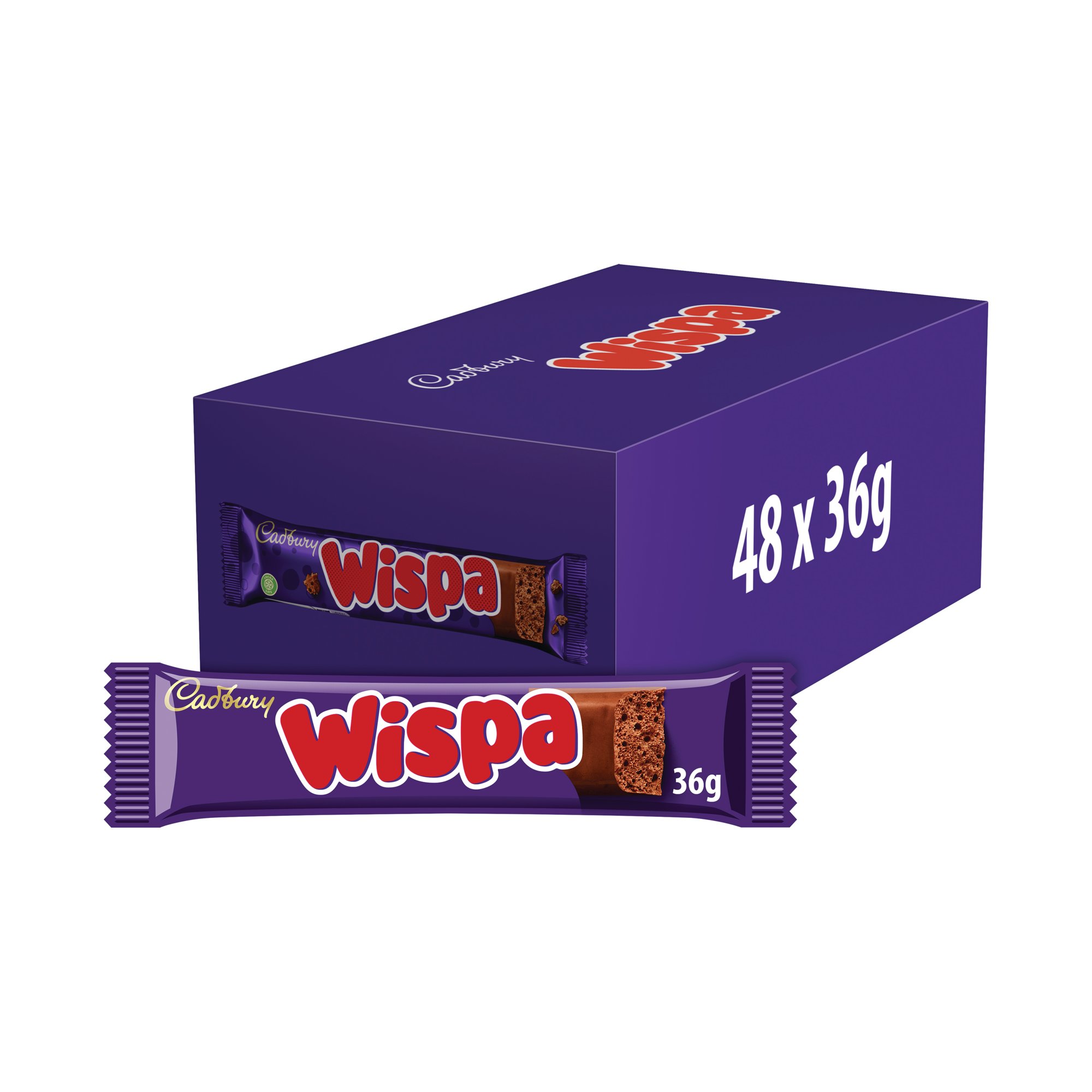 CADBURY WISPA CHOCOLATE BAR 36G PK48
