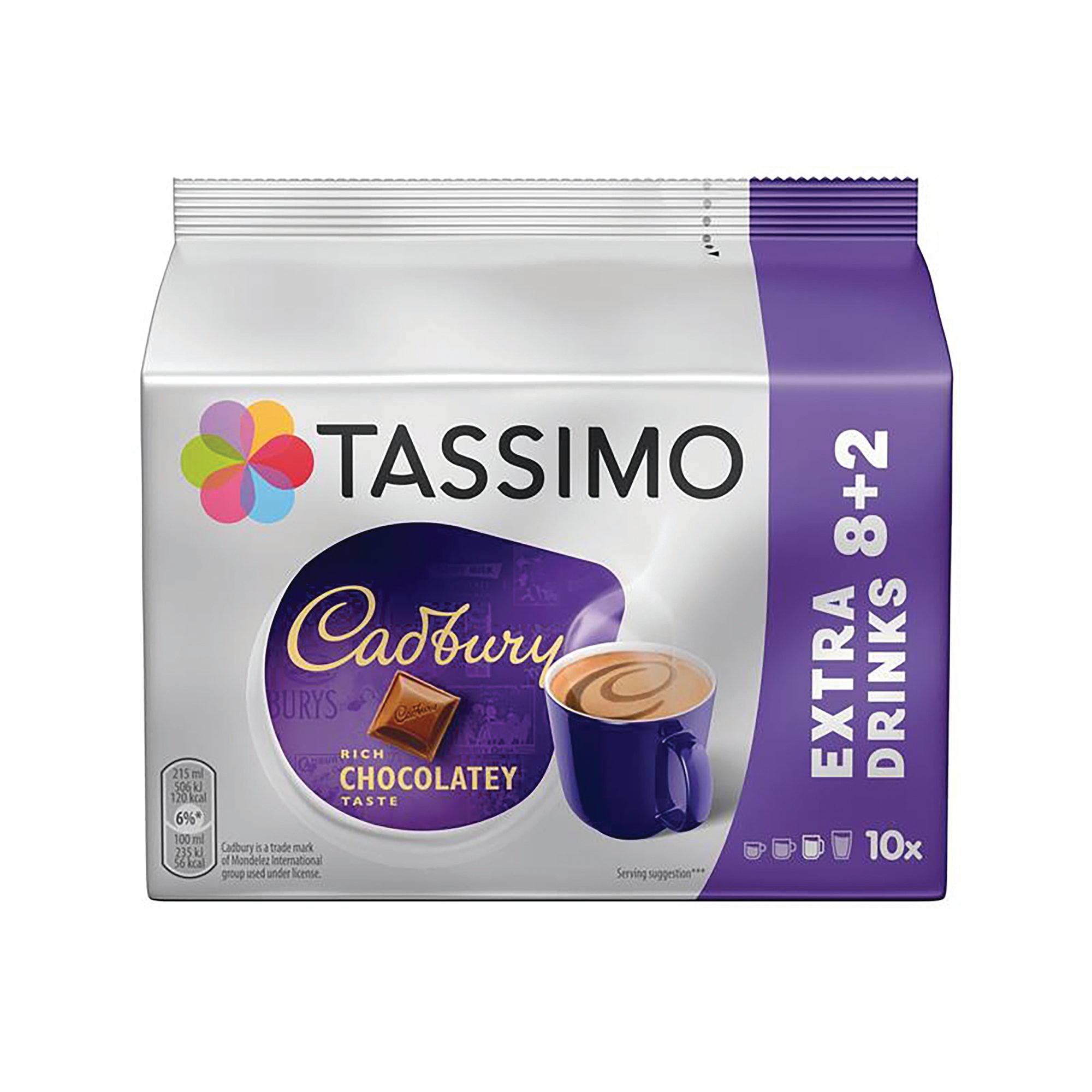 TASSIMO CADBURY CHOC 240G 5X10 PK50