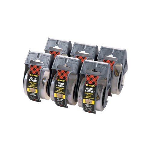 Scotch Box Lock Packaging Tape 1956EF 48mmx20.3m + Dispenser (Pack of 6) 7100263243 Scotch Box Lock Packaging Tape 1956EF 48mmx20.3m + Dispenser (Pack of 6) 7100263243