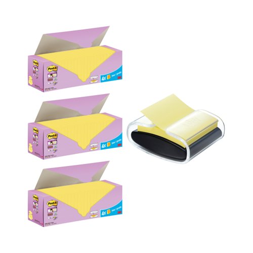 Post-It Super Sticky Z-Notes 76x76mm Yellow Cabinet (Pack of 24) Buy 3 + FOC Dispenser Post-It Super Sticky Z-Notes 76x76mm Yellow Cabinet (Pack of 24) Buy 3 + FOC Dispenser