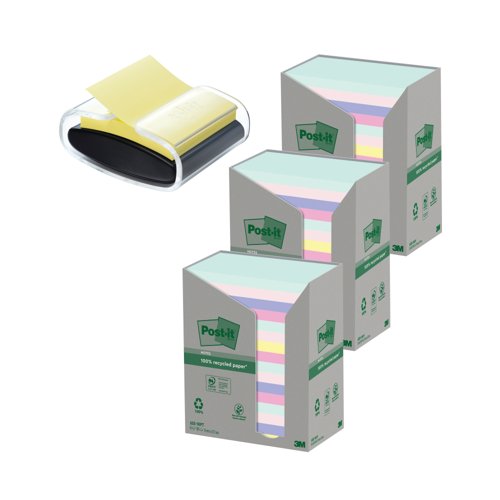 Post-It Recycled Notes 76x127mm 100 Sheet Assorted (Pack of 16) Buy 3 + FOC Dispenser Post-It Recycled Notes 76x127mm 100 Sheet Assorted (Pack of 16) Buy 3 + FOC Dispenser