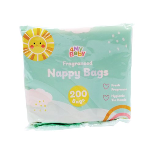 4My Baby Fragranced Nappy Bags x200 (Pack of 24) 900341CASE 4My Baby Fragranced Nappy Bags x200 (Pack of 24) 900341CASE