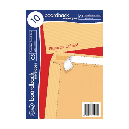County Stationery C5 Board Back Manilla Envelopes x10 (Pack of 10) C524 County Stationery C5 Board Back Manilla Envelopes x10 (Pack of 10) C524