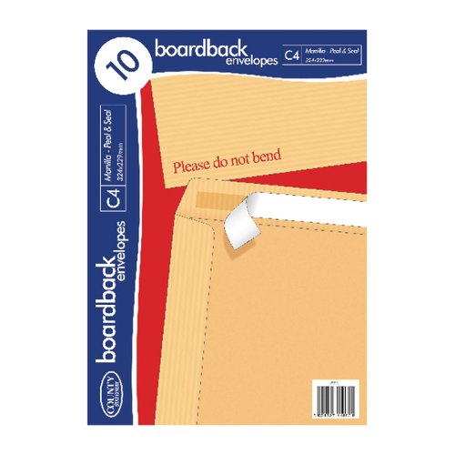 County Stationery C4 Board Back Manilla Envelopes x10 (Pack of 10) C525 County Stationery C4 Board Back Manilla Envelopes x10 (Pack of 10) C525