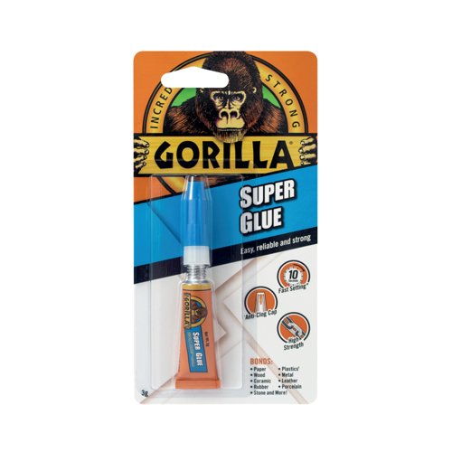 Gorilla Glue Super Glue 3g Clipstrip (10 Pack) 4044302 Gorilla Glue Super Glue 3g Clipstrip (10 Pack) 4044302