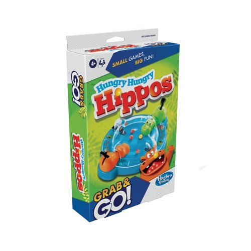 Hasbro Hungry Hungry Hippos Grab and Go Portable Game 285 F8255 Hasbro Hungry Hungry Hippos Grab and Go Portable Game 285 F8255
