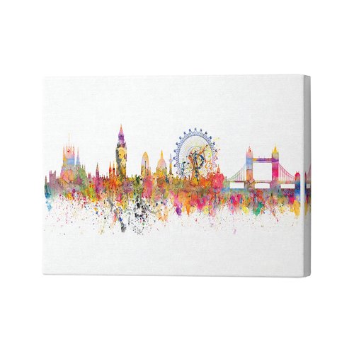 London Skyline Splatter Canvas Print 26x40 Inches SC1STVCD31654L London Skyline Splatter Canvas Print 26x40 Inches SC1STVCD31654L