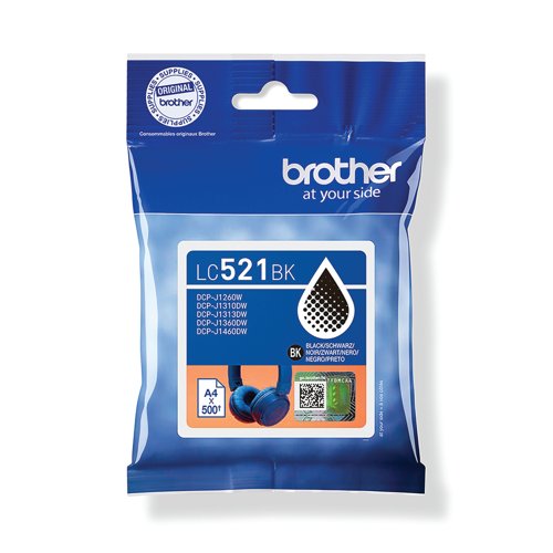 Brother LC-521Bk Black Ink Cartridge LC521BK Brother LC-521Bk Black Ink Cartridge LC521BK