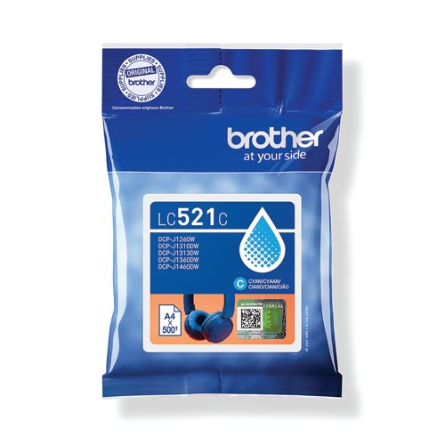 Brother LC-521C Cyan Ink Cartridge LC521C Brother LC-521C Cyan Ink Cartridge LC521C